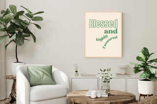 "Blessed And Highly Favoured" Green Digital Print